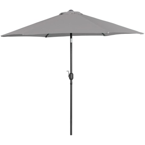 Parasol ogrodowy tarasowy okrągły uchylny z korbką śr. 270 cm ciemnoszary Parasol ogrodowy tarasowy okrągły uchylny z korbką śr. 270 cm ciemnoszary