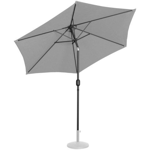 Parasol ogrodowy tarasowy okrągły uchylny z korbką śr. 270 cm ciemnoszary Parasol ogrodowy tarasowy okrągły uchylny z korbką śr. 270 cm ciemnoszary