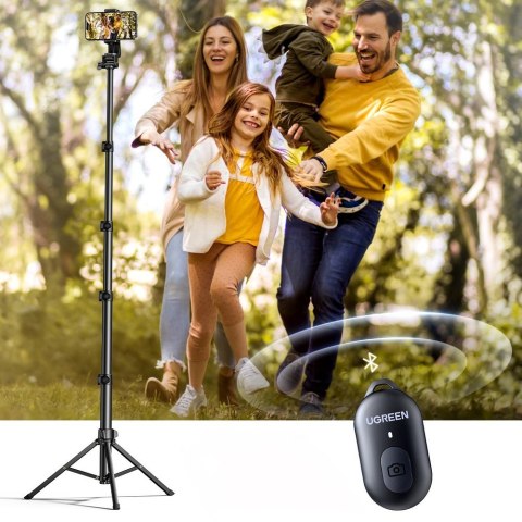 Selfie stick ze stojakiem i pilotem Bluetooth długi kijek do selfie 1.8m czarny Selfie stick ze stojakiem i pilotem Bluetooth długi kijek do selfie 1.8m czarny