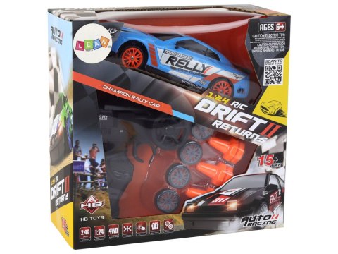 Autko Sportowe Zdalnie Sterowane R/C 1:24 Niebieski Wymienne Koła Autko Sportowe Zdalnie Sterowane R/C 1:24 Niebieski Wymienne Koła
