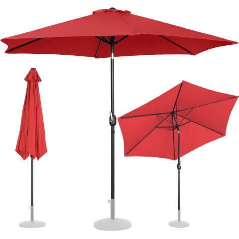 Parasol ogrodowy okrągły duży uchylny z korbką śr. 300 cm czerwony Parasol ogrodowy okrągły duży uchylny z korbką śr. 300 cm czerwony
