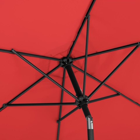Parasol ogrodowy okrągły duży uchylny z korbką śr. 300 cm czerwony Parasol ogrodowy okrągły duży uchylny z korbką śr. 300 cm czerwony