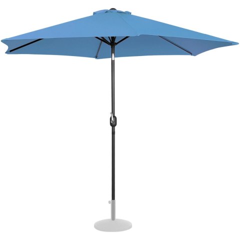 Parasol ogrodowy okrągły duży uchylny z korbką śr. 300 cm niebieski Parasol ogrodowy okrągły duży uchylny z korbką śr. 300 cm niebieski
