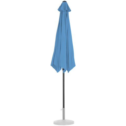 Parasol ogrodowy okrągły duży uchylny z korbką śr. 300 cm niebieski Parasol ogrodowy okrągły duży uchylny z korbką śr. 300 cm niebieski