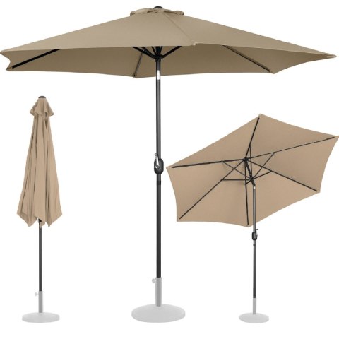 Parasol ogrodowy okrągły duży uchylny z korbką śr. 300 cm szarobrązowy Parasol ogrodowy okrągły duży uchylny z korbką śr. 300 cm szarobrązowy
