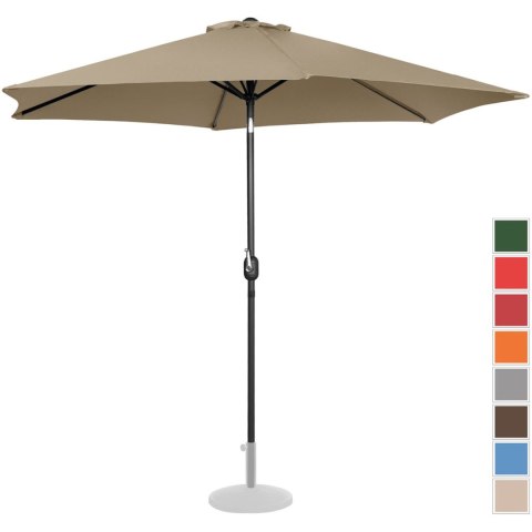 Parasol ogrodowy okrągły duży uchylny z korbką śr. 300 cm szarobrązowy Parasol ogrodowy okrągły duży uchylny z korbką śr. 300 cm szarobrązowy