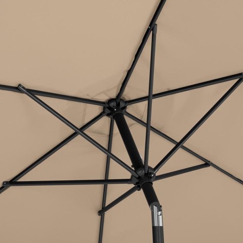 Parasol ogrodowy okrągły duży uchylny z korbką śr. 300 cm szarobrązowy Parasol ogrodowy okrągły duży uchylny z korbką śr. 300 cm szarobrązowy
