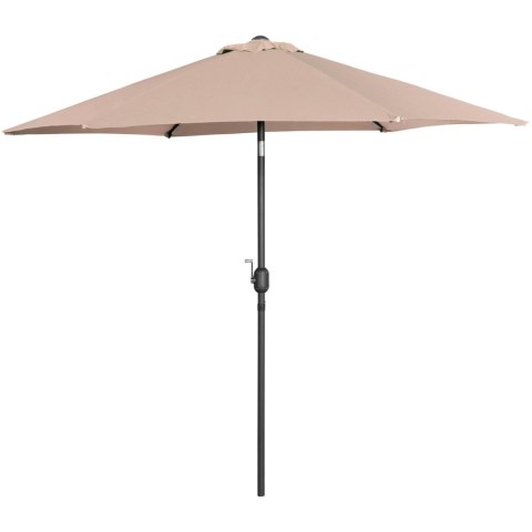 Parasol ogrodowy tarasowy okrągły uchylny z korbką śr. 270 cm kremowy Parasol ogrodowy tarasowy okrągły uchylny z korbką śr. 270 cm kremowy