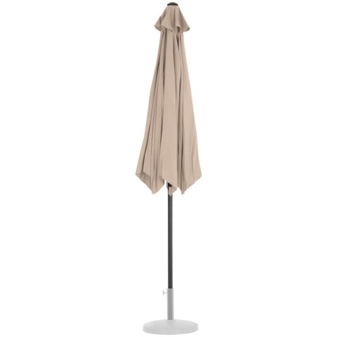 Parasol ogrodowy tarasowy okrągły uchylny z korbką śr. 270 cm kremowy Parasol ogrodowy tarasowy okrągły uchylny z korbką śr. 270 cm kremowy