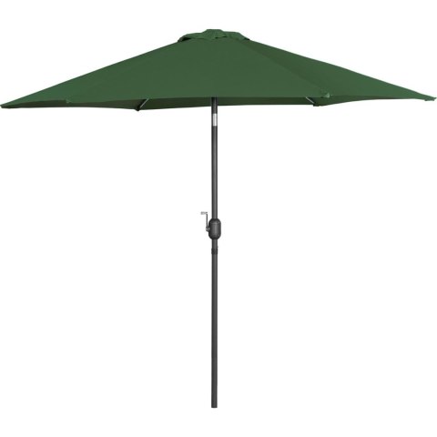 Parasol ogrodowy tarasowy okrągły uchylny z korbką śr. 270 cm zielony Parasol ogrodowy tarasowy okrągły uchylny z korbką śr. 270 cm zielony