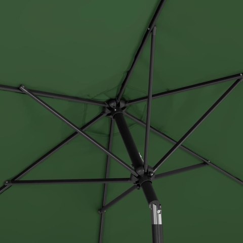 Parasol ogrodowy tarasowy okrągły uchylny z korbką śr. 270 cm zielony Parasol ogrodowy tarasowy okrągły uchylny z korbką śr. 270 cm zielony