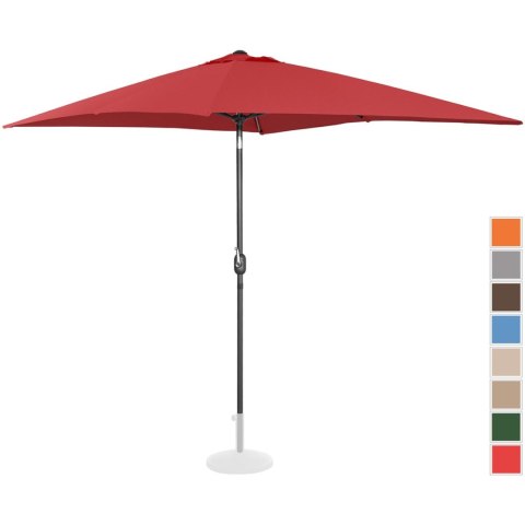 Parasol ogrodowy tarasowy prostokątny z korbką 200 x 300 cm bordowy Parasol ogrodowy tarasowy prostokątny z korbką 200 x 300 cm bordowy