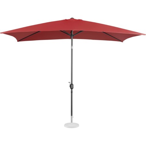 Parasol ogrodowy tarasowy prostokątny z korbką 200 x 300 cm bordowy Parasol ogrodowy tarasowy prostokątny z korbką 200 x 300 cm bordowy