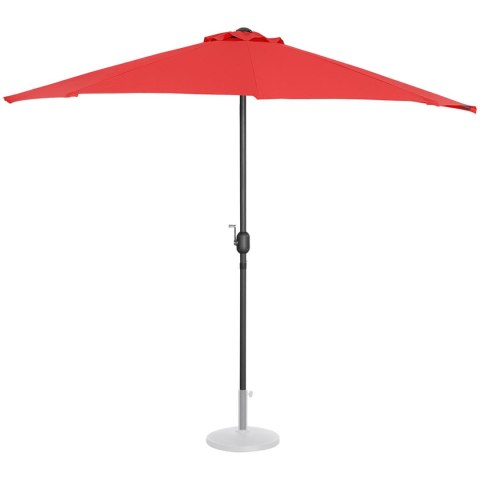 Półparasol przyścienny balkonowy tarasowy półokrągły 270 x 135 cm czerwony Półparasol przyścienny balkonowy tarasowy półokrągły 270 x 135 cm czerwony