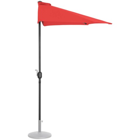 Półparasol przyścienny balkonowy tarasowy półokrągły 270 x 135 cm czerwony Półparasol przyścienny balkonowy tarasowy półokrągły 270 x 135 cm czerwony