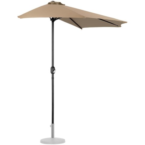 Półparasol przyścienny balkonowy tarasowy półokrągły 270 x 135 cm kremowy Półparasol przyścienny balkonowy tarasowy półokrągły 270 x 135 cm kremowy