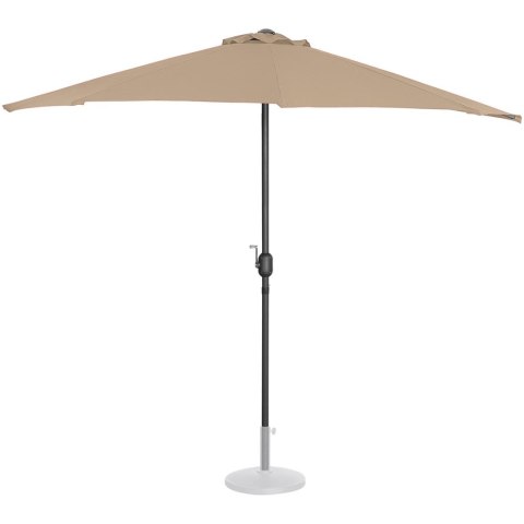 Półparasol przyścienny balkonowy tarasowy półokrągły 270 x 135 cm kremowy Półparasol przyścienny balkonowy tarasowy półokrągły 270 x 135 cm kremowy
