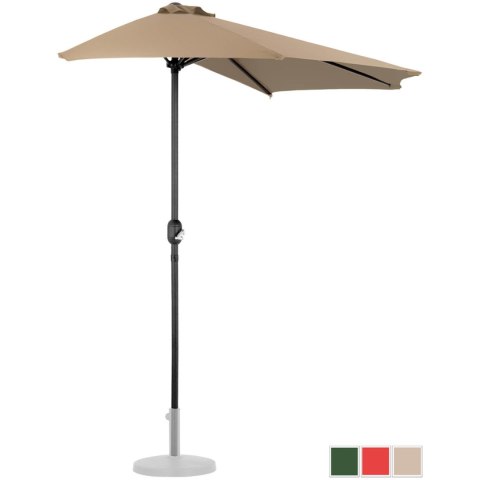 Półparasol przyścienny balkonowy tarasowy półokrągły 270 x 135 cm szarobrązowy Półparasol przyścienny balkonowy tarasowy półokrągły 270 x 135 cm szarobrązowy