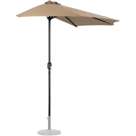 Półparasol przyścienny balkonowy tarasowy półokrągły 270 x 135 cm szarobrązowy Półparasol przyścienny balkonowy tarasowy półokrągły 270 x 135 cm szarobrązowy