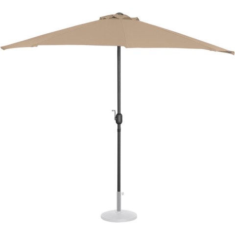 Półparasol przyścienny balkonowy tarasowy półokrągły 270 x 135 cm szarobrązowy Półparasol przyścienny balkonowy tarasowy półokrągły 270 x 135 cm szarobrązowy
