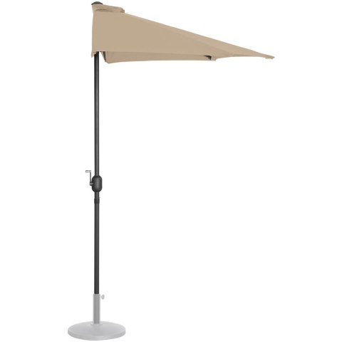 Półparasol przyścienny balkonowy tarasowy półokrągły 270 x 135 cm szarobrązowy Półparasol przyścienny balkonowy tarasowy półokrągły 270 x 135 cm szarobrązowy