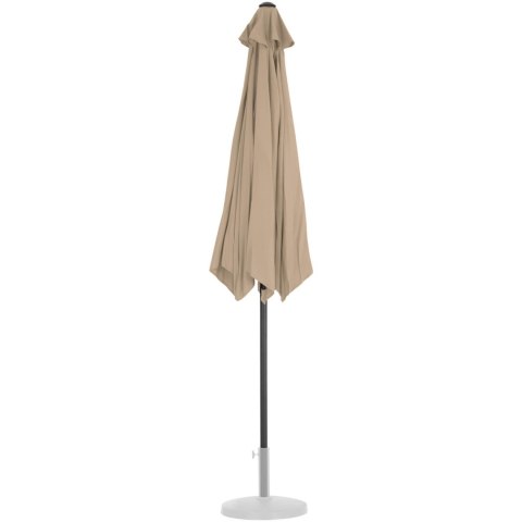 Półparasol przyścienny balkonowy tarasowy półokrągły 270 x 135 cm szarobrązowy Półparasol przyścienny balkonowy tarasowy półokrągły 270 x 135 cm szarobrązowy