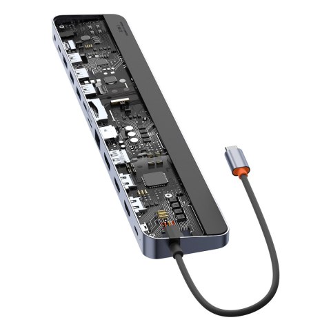 12w1 HUB podstawka pod notebooka USB-C USB-A DP HDMI SD TF RJ45 3.5mm jack PD 100W szary 12w1 HUB podstawka pod notebooka USB-C USB-A DP HDMI SD TF RJ45 3.5mm jack PD 100W szary