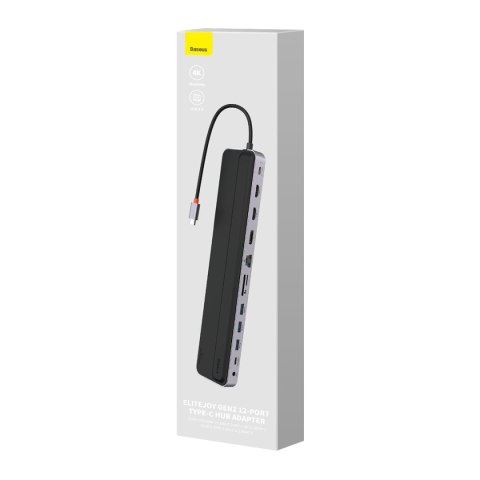 12w1 HUB podstawka pod notebooka USB-C USB-A DP HDMI SD TF RJ45 3.5mm jack PD 100W szary 12w1 HUB podstawka pod notebooka USB-C USB-A DP HDMI SD TF RJ45 3.5mm jack PD 100W szary