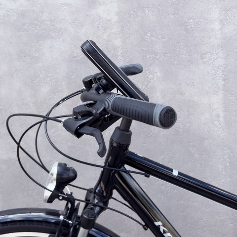 Etui na telefon z uchwytem na kierownicę do roweru motocykla hulajnogi czarny Etui na telefon z uchwytem na kierownicę do roweru motocykla hulajnogi czarny