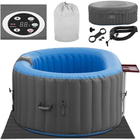 Jacuzzi ogrodowe dmuchane 100 dysz masujących 2 osobowe 550 l niebiesko - szare Jacuzzi ogrodowe dmuchane 100 dysz masujących 2 osobowe 550 l niebiesko - szare