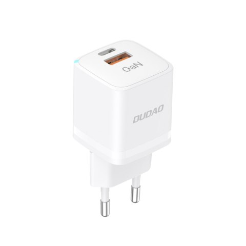 Ładowarka sieciowa GaN 33W PPS USB-C USB-A biała Ładowarka sieciowa GaN 33W PPS USB-C USB-A biała