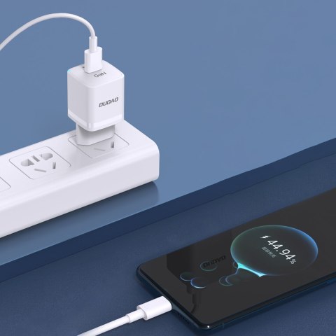 Ładowarka sieciowa GaN 33W PPS USB-C USB-A biała Ładowarka sieciowa GaN 33W PPS USB-C USB-A biała