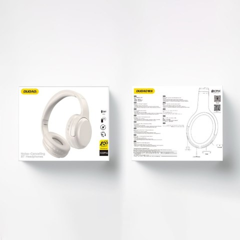 Słuchawki nauszne bezprzewodowe ANC Bluetooth 5.3 białe Słuchawki nauszne bezprzewodowe ANC Bluetooth 5.3 białe