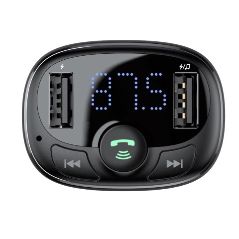 Transmiter FM Bluetooth karty TF SD ładowarka do samochodu 2x USB czarny Transmiter FM Bluetooth karty TF SD ładowarka do samochodu 2x USB czarny