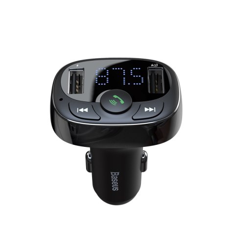 Transmiter FM Bluetooth karty TF SD ładowarka do samochodu 2x USB czarny Transmiter FM Bluetooth karty TF SD ładowarka do samochodu 2x USB czarny