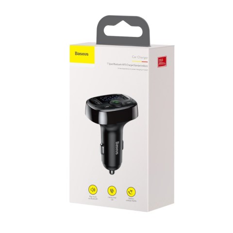 Transmiter FM Bluetooth karty TF SD ładowarka do samochodu 2x USB czarny Transmiter FM Bluetooth karty TF SD ładowarka do samochodu 2x USB czarny