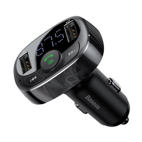 Transmiter FM Bluetooth karty TF SD ładowarka do samochodu 2x USB czarny Transmiter FM Bluetooth karty TF SD ładowarka do samochodu 2x USB czarny