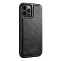 Etui pokryte naturalną skórą do iPhone 12 Pro Max Leather Oil Wax czarny