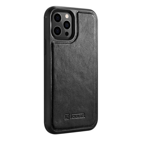 Etui pokryte naturalną skórą do iPhone 12 Pro Max Leather Oil Wax czarny Etui pokryte naturalną skórą do iPhone 12 Pro Max Leather Oil Wax czarny