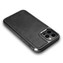 Etui pokryte naturalną skórą do iPhone 12 Pro Max Leather Oil Wax czarny