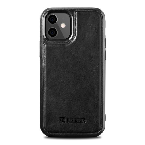 Etui pokryte naturalną skórą do iPhone 12 mini Leather Oil Wax czarny Etui pokryte naturalną skórą do iPhone 12 mini Leather Oil Wax czarny