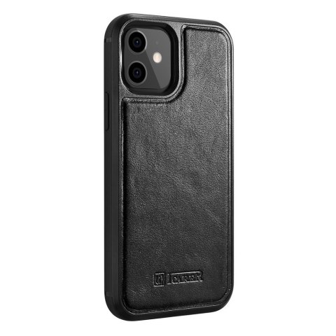 Etui pokryte naturalną skórą do iPhone 12 mini Leather Oil Wax czarny Etui pokryte naturalną skórą do iPhone 12 mini Leather Oil Wax czarny