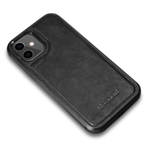 Etui pokryte naturalną skórą do iPhone 12 mini Leather Oil Wax czarny Etui pokryte naturalną skórą do iPhone 12 mini Leather Oil Wax czarny