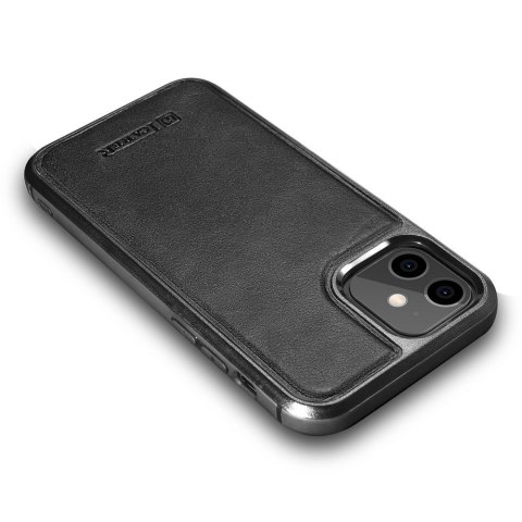 Etui pokryte naturalną skórą do iPhone 12 mini Leather Oil Wax czarny Etui pokryte naturalną skórą do iPhone 12 mini Leather Oil Wax czarny