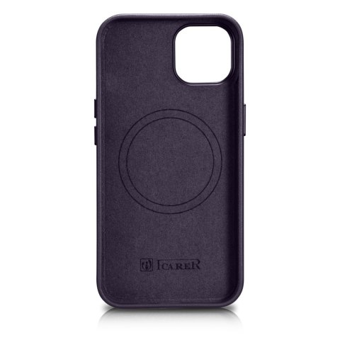 Etui z naturalnej skóry do iPhone 14 MagSafe Case Leather pokrowiec fioletowy Etui z naturalnej skóry do iPhone 14 MagSafe Case Leather pokrowiec fioletowy
