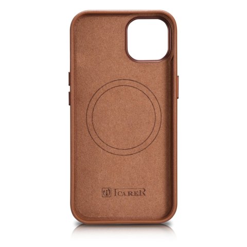 Etui z naturalnej skóry do iPhone 14 MagSafe Case Leather pokrowiec jasny brąz Etui z naturalnej skóry do iPhone 14 MagSafe Case Leather pokrowiec jasny brąz
