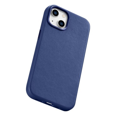 Etui z naturalnej skóry do iPhone 14 MagSafe Case Leather pokrowiec niebieski Etui z naturalnej skóry do iPhone 14 MagSafe Case Leather pokrowiec niebieski
