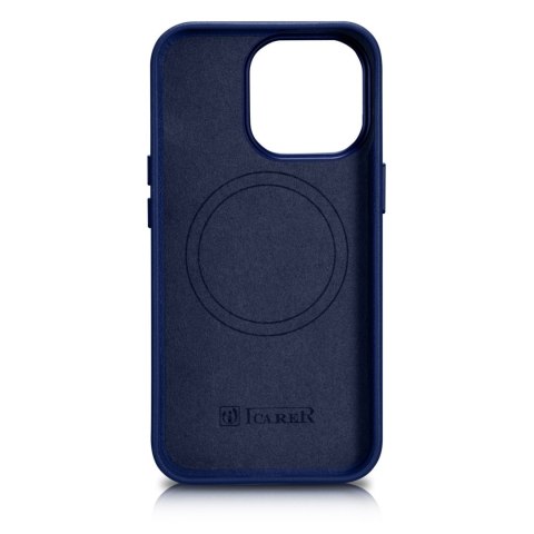 Pokrowiec etui z naturalnej skóry do iPhone 14 Pro MagSafe Case Leather niebieski Pokrowiec etui z naturalnej skóry do iPhone 14 Pro MagSafe Case Leather niebieski