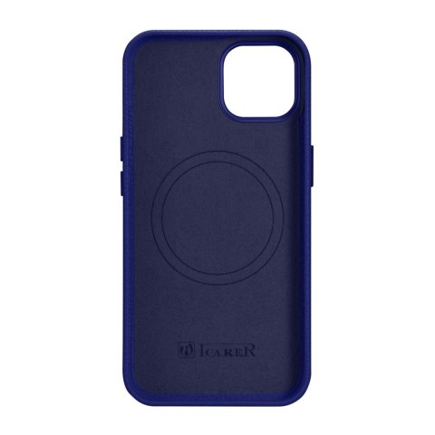 Skórzane etui iPhone 14 Plus magnetyczne z MagSafe Litchi Premium Leather Case granatowy Skórzane etui iPhone 14 Plus magnetyczne z MagSafe Litchi Premium Leather Case granatowy