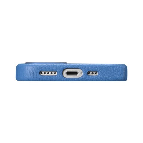 Skórzane etui iPhone 14 Plus magnetyczne z MagSafe Litchi Premium Leather Case niebieski Skórzane etui iPhone 14 Plus magnetyczne z MagSafe Litchi Premium Leather Case niebieski